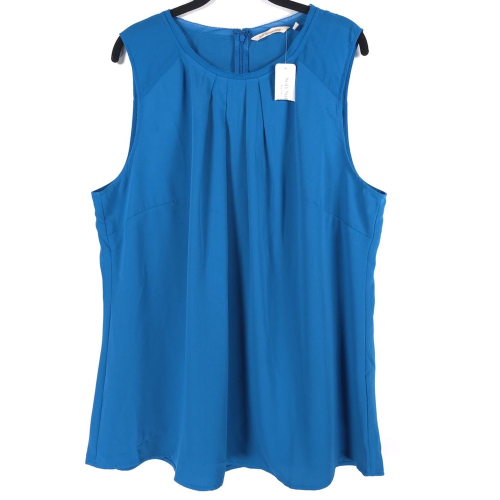 NWT Soft Surroundings Pleated Sleeveless Sheer Tunic Top Style 5FR13 Size 1X